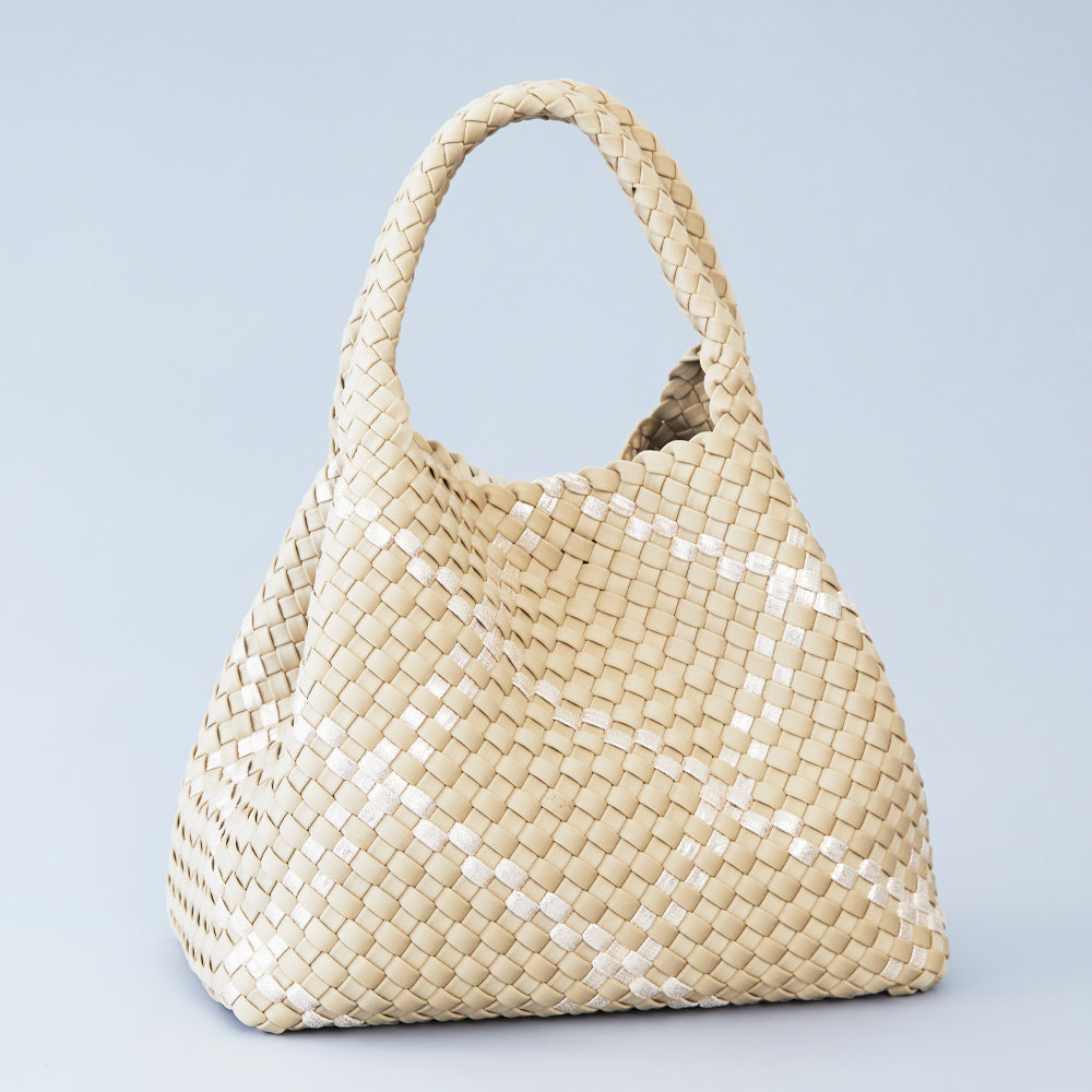 Mon Milou | Amsterdam Crossbody Tote | Beige / Gold