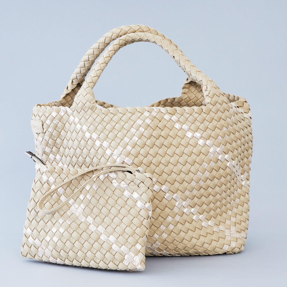 Mon Milou | Amsterdam Crossbody Tote | Beige / Gold